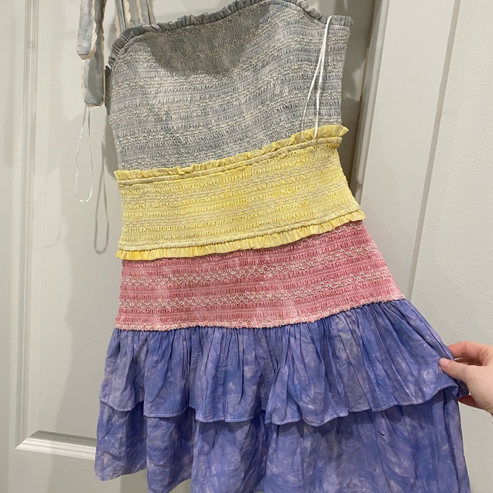 tiered, smocked colorful dress